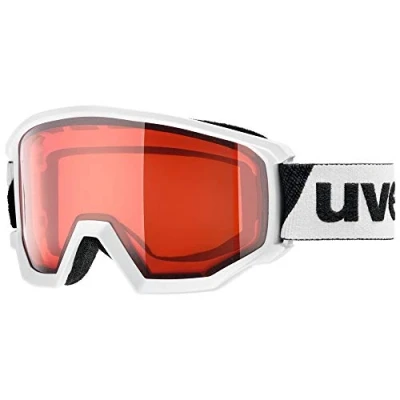 Imagen de uvex athletic LGL, gafas de esquí unisex, con mejora del contraste, campo visual ampliado antivaho, white/lasergold lite rose, one size