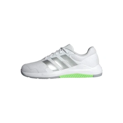 Imagen de adidas Dropset Base Training Shoes, Zapatos de Gimnasio y Entrenamiento Mujer, Cloud White/Matte Silver/Lime Burst, 45 1/3 EU