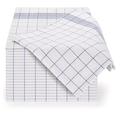 Imagen de Blumtal paños de cocina algodon 50x70cm en juego 20 trapos 100% para secar súper absorbentes kitchen towels azules a cuadros
