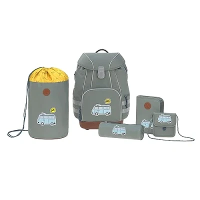 Imagen de Lässig School Adventure BUS SET Juego de mochilas escolares para niños, Talla: One Size, Olive