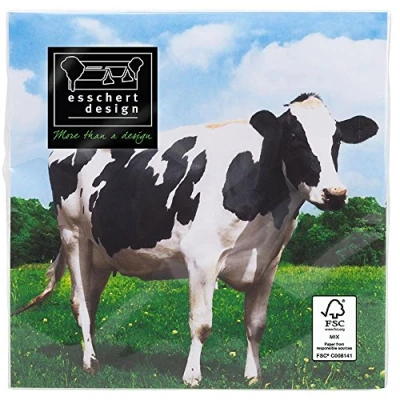 Imagen de Esschert Design tp182 Vaca servilletas de Papel Blanco