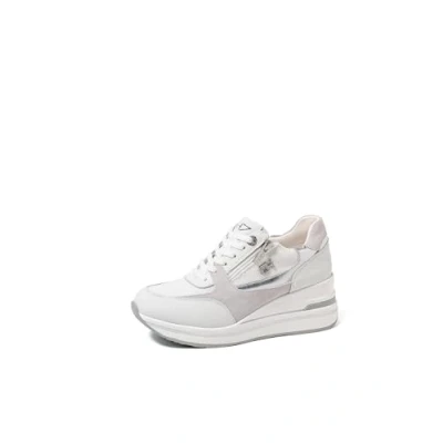Imagen de QUEEN HELENA Zapatillas de Deporte Cuero Altas Sneakers con Cuña Casual Las Mujeres QH7018 Gris, 40 EU