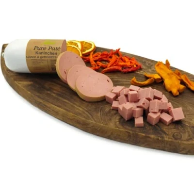 Imagen de Paw Natural Salchicha para perros resistente a los cortes 3 x 400 g salchichas de conejo sin gluten ni cereales carne fresca animales sanos (conejo, g)