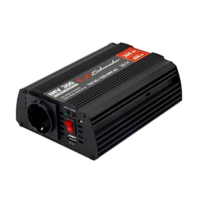 Imagen de Schumacher INV 300 Inversor Convertidor Onda Sinusoidal Modificada 12V DC &gt;220V/240V AC Potencia Continua 300W Protecciones contra Sobretensiones, Subtensiones, Sobrecargas Ventilador