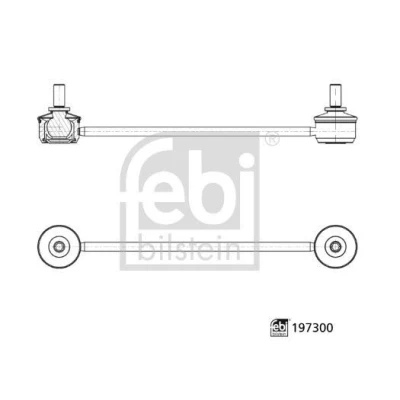 Imagen de FEBI BILSTEIN 197300 Bieleta de suspensión Eje delantero, izquierda 323mm M10 x 1,5 con tuercas Acero OPEL: Corsa F Hatchback
