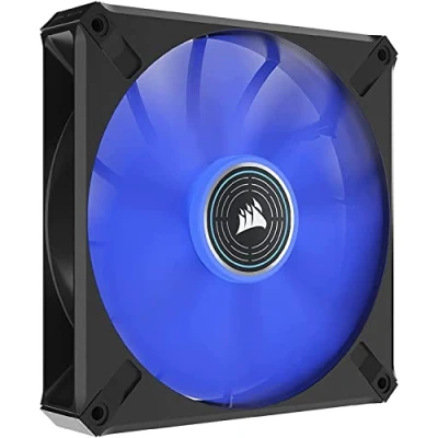 Imagen de CORSAIR ML140 LED ELITE, 140 mm Ventilador PWM (Tecnología AirGuide, Rodamiento de Levitación Magnética, Funciona a Velocidades 1.600 RPM, Ocho LED, Ruido Reducido) Paquete Simple, Azul