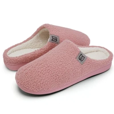 Imagen de WateLves Zapatillas Hombre Mujer Invierno CáLido Zapatos Memory Foam Casa Antideslizante Pantuflas (rosa guisante, 41.5 EU)