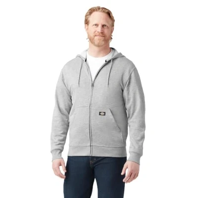 Imagen de Dickies Hombre, Sudadera en felpa de grosor medio con capucha y cierre cremallera completo, corte regular, Heather Grey, XL