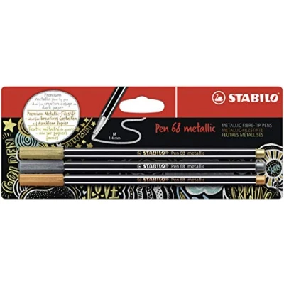 Imagen de Rotulador premium metálico STABILO Pen 68 metallic Pack con 3 colores