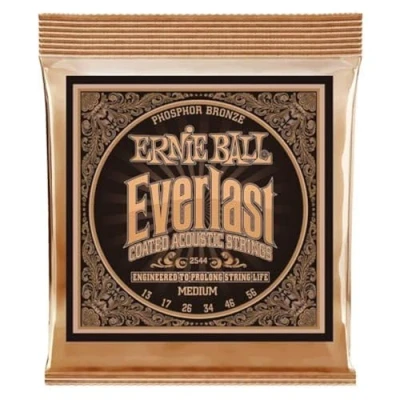 Imagen de Ernie Ball Everlast Medium Cuerdas para guitarra acústica, bronce fosforado, revestidas, calibre 13 56