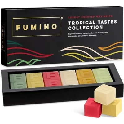 Imagen de Multipaquete Sabores Tropicales de Cubos cera frescos, wax melts hechos a mano y lujo Fumino: 12 aromatica 6 Fragancias intensas con abeja aceite coco
