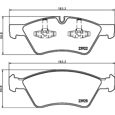 Imagen de HELLA 8DB 355 012 011 Juego de pastillas freno preparado para indicador desgaste MERCEDES BENZ: Clase E Berlina, ML, R