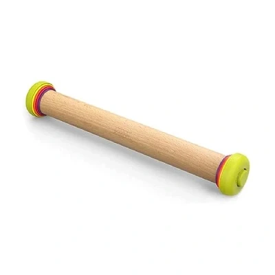 Imagen de Joseph PrecisionPin Rodillo de Madera, Amasar con Anillos Ajustables Precision, Diferentes Grosores, para Todas Masas, Pizza, Galletas, Estable y Duradero, Multicolor