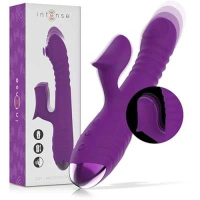 Imagen de INTENSE IGGY VIBRADOR MULTIFUNCI�N RECARGABLE UP &amp; DOWN CON ESTIMULADOR DE CLITORIS MORADO