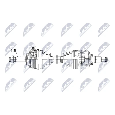 Imagen de NTY NPW TY 191 Árbol de transmisión Eje delantero, izquierda 638mm Caja cambios manual TOYOTA: Corolla Verso