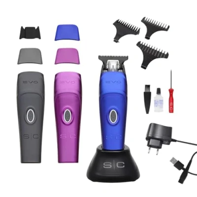Imagen de Stylecraft Cortapelos Hombre Profesional, Recortadora Barba con Motor Magnético, Ergonómico, 120 min Autonomía Sin Cable, Carga Rápida, Cuchilla Regulable, 3 Carcasas, Peines guía, Kit de Limpieza