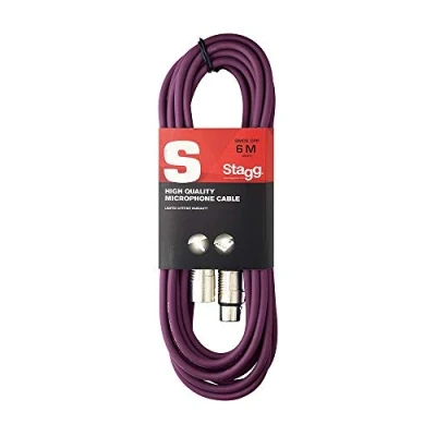 Imagen de Stagg SMC6 CPP, Cable de micrófono con enchufe XLR a calidad 6m, Púrpura