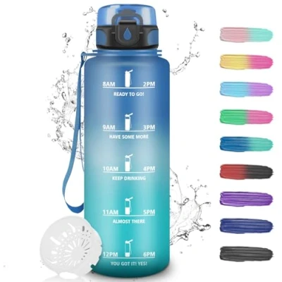 Imagen de Botella de Agua, Agua Deporte 500ml, Prueba Fugas, Niños, Apertura con un Solo Botón, Cantimplora para Adulto, Gimnasio, Escuela, Oficina, Bicicleta Infusión