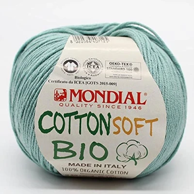 Imagen de COTTON SOF de Lanas Mondial. Ovillo color verdemar Cod.823
