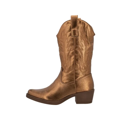 Imagen de Elara Botas de Vaquero Mujer Estilo Motero Chunkyrayan DEN928P Rosegold PU 40