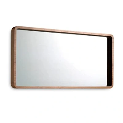 Imagen de Ángel Cerdá Espejo de Pared Rectangular con Marco en Madera Nogal Grande para Decoración Mueble Versátil 100 x 50 7 cm