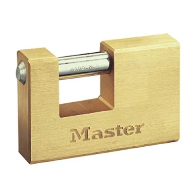 Imagen de Master Lock 606EURD Candado Rectangular con Cuerpo de Latón Macizo a Llaves, Oro, 6,5 x 6,3 1,4 cm