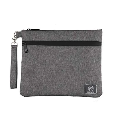 Imagen de FIREDOG bolsa a prueba de olores, grande para almacenamiento viaje, 11 x 9 pulgadas (gris)