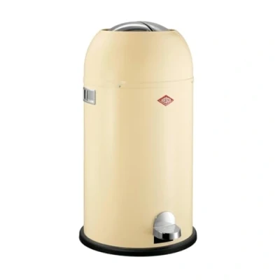 Imagen de WESCO Kickmaster Cubo de basura (chapa acero con recubrimiento en polvo, 33 litros volumen, gran ranura), color almendra
