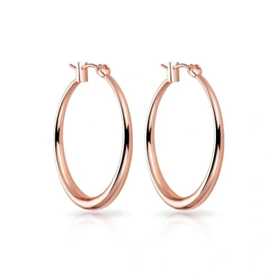 Imagen de Pendientes de aro 30 mm chapados en oro rosa