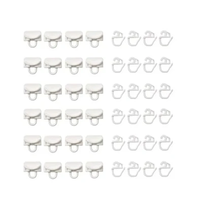 Imagen de Ikea 702.607.68 deslizadores y ganchos para cortinas, plástico, blancos, 2 juegos de 24