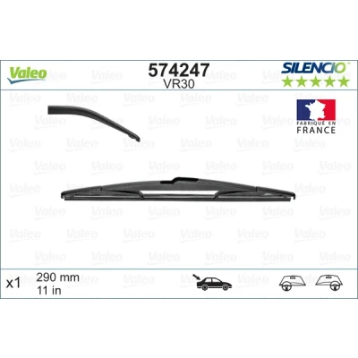 Imagen de Limpiaparabrisas Valeo Silencio, Silencio Rear 574247 290mm posterior Estándar PEUGEOT: 407 SW, 5008 I, CITROËN: C2 Hatchback, C3 Picasso norauto,