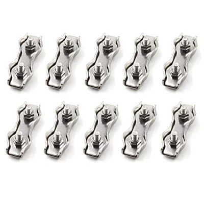 Imagen de M2 Abrazaderas de cable Clip cuerda alambre Dúplex acero inoxidable 304 10 piezas