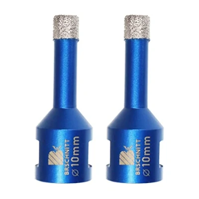 Imagen de Broca de diamante 10 mm, BRSCHNITT 2 piezas M14 Sierra perforadora soldada al vacío para baldosas, gres porcelánico, cerámica, mármol, granito, perforación
