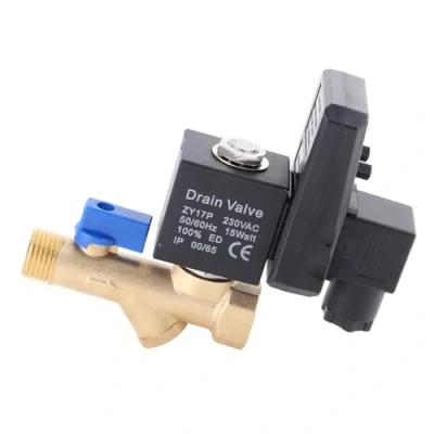 Imagen de Válvula de drenaje automática, G1 / 2 DN15 temporizada electrónica automática para la gestión del condensado compresor aire(AC230V)