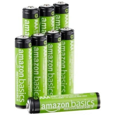 Imagen de Amazon Basics Pilas AAA NiMh recargables, precargadas, paquete de 8 (el aspecto puede variar)