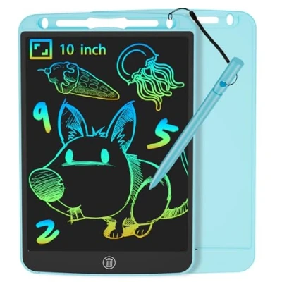 Imagen de JOEAIS Tableta de Escritura LCD 10 Pulgadas, Bloc Dibujo Electrónico Portátil para Aprender, Garabatear y Tomar Notas, Cumpleaños Niños Niñas (Azul)