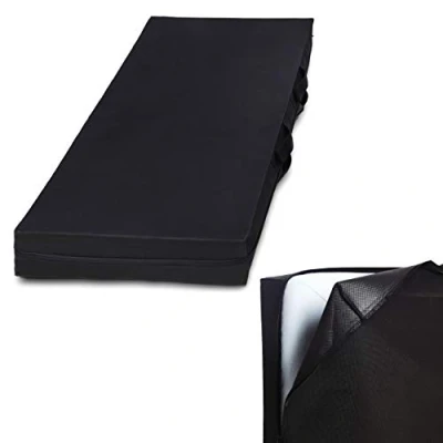 Imagen de Lumaland Bolsa de Almacenamiento &amp; Mudanzas para Colchones Funda Protectora Impermeable Colchón con Cremallera 4 Asas Ideal Guardar Transportar Negro / 140 x 200 25 cm