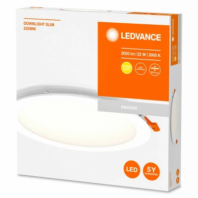 Imagen de LEDVANCE LED SPOT INTEGRATED SLIM Ø 8,5cm, foco empotrado para todos los espacios interiores, 4W, 6500K, 300 lumen, 240V, diseño moderno plano, incl. dispositivo de sujeción, blanco