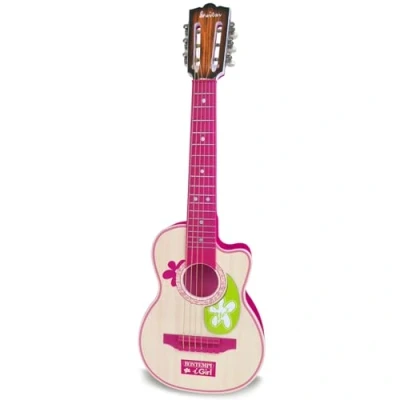 Imagen de Bontempi ChitarFolk Chitarra Folk Plastica da 70 cm per Esplorare Accordi e Melodie in Modo Leggero, Rosa, Color (20 7071)