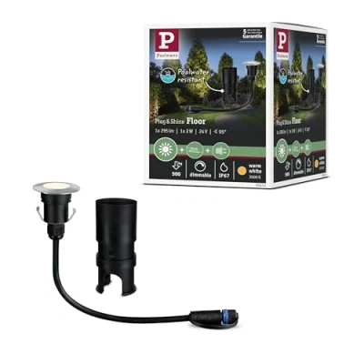 Imagen de Paulmann 93951 Plug &amp; Shine Floor Mini IP67 3000 K 2,5 W 24 V Luminaria empotrable en el suelo LED, iluminación exterior, proyector de