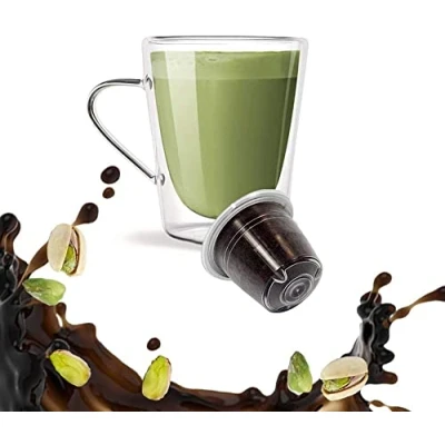Imagen de KICKKICK 50 Cápsulas Pistacho Compatibles Nespresso MADE IN ITALY Café Lungo en Sabores a para Cafetera