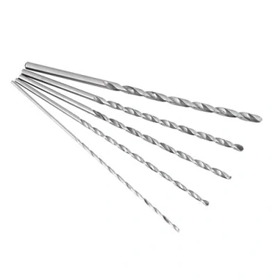 Imagen de Juego de Broca helicoidal Extra Largas, 5 Piezas vástago recto HSS 2/3/3,5/4/5 mm, 150mm 160mm Larga para aluminio, madera, plásticos (2 mm)