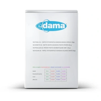 Imagen de Papel fotográfico adhesivo inkjet opaco Matt 100 hojas A3 130 g