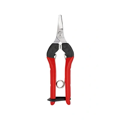 Imagen de FELCO 320 tijeras de cosecha/lectura (para flores, tallos frutas y verduras, compactas con mangos acero, hoja curvada, para diestros + zurdos, longitud 154 mm)