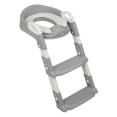 Imagen de Toral Adaptador WC Niños con Escalera. para Inodoro Plegable, Altura Ajustable Asiento Acolchado. Reductor Asas y Base Antideslizante