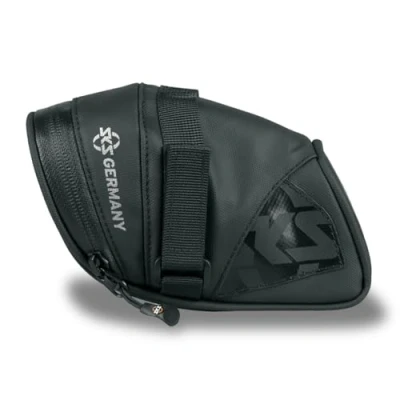 Imagen de SKS Germany Explorer Straps 500 Bolsa para Bicicleta, Accesorios Bicicleta (Bolsa de sillín Tejido Repelente al Agua, Cremalleras laminadas con Easy Zip ergonómico, Volumen: 0,5 l), Negro