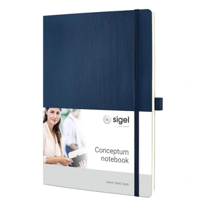Imagen de SIGEL CO317 Cuaderno premium a líneas, A4, tapa blanda, azul Conceptum