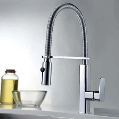 Imagen de IMEX Grifo de Cocina Extraible Monomando Fregadero Griferia con Mangera Flexible 360º Serie Toulouse Color Cromado