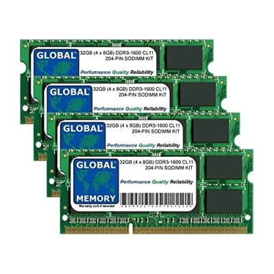 Imagen de 32GB (4 x 8GB) DDR3 1600MHz PC3 12800 204 PIN SODIMM Memoria RAM Kit para Intel iMac 27 Pulgadas (Finales DE 2012 Finales 2013)