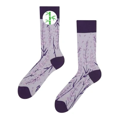 Imagen de Dedoles Calcetines Unisex Hombre Mujer y Niños Algodón muchos diseños divertidos diferente izquierda derecha, color: Morado, diseño: Lavanda (bambú), tamaño: 35 38